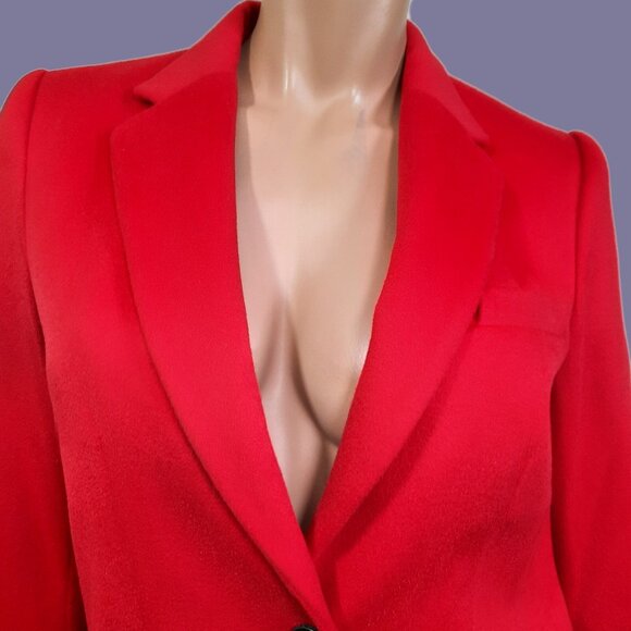 Joseph Red Wool Long Coat single Breasted Size EUR 40 US 8 Knee Length France - Picture 7 of 15